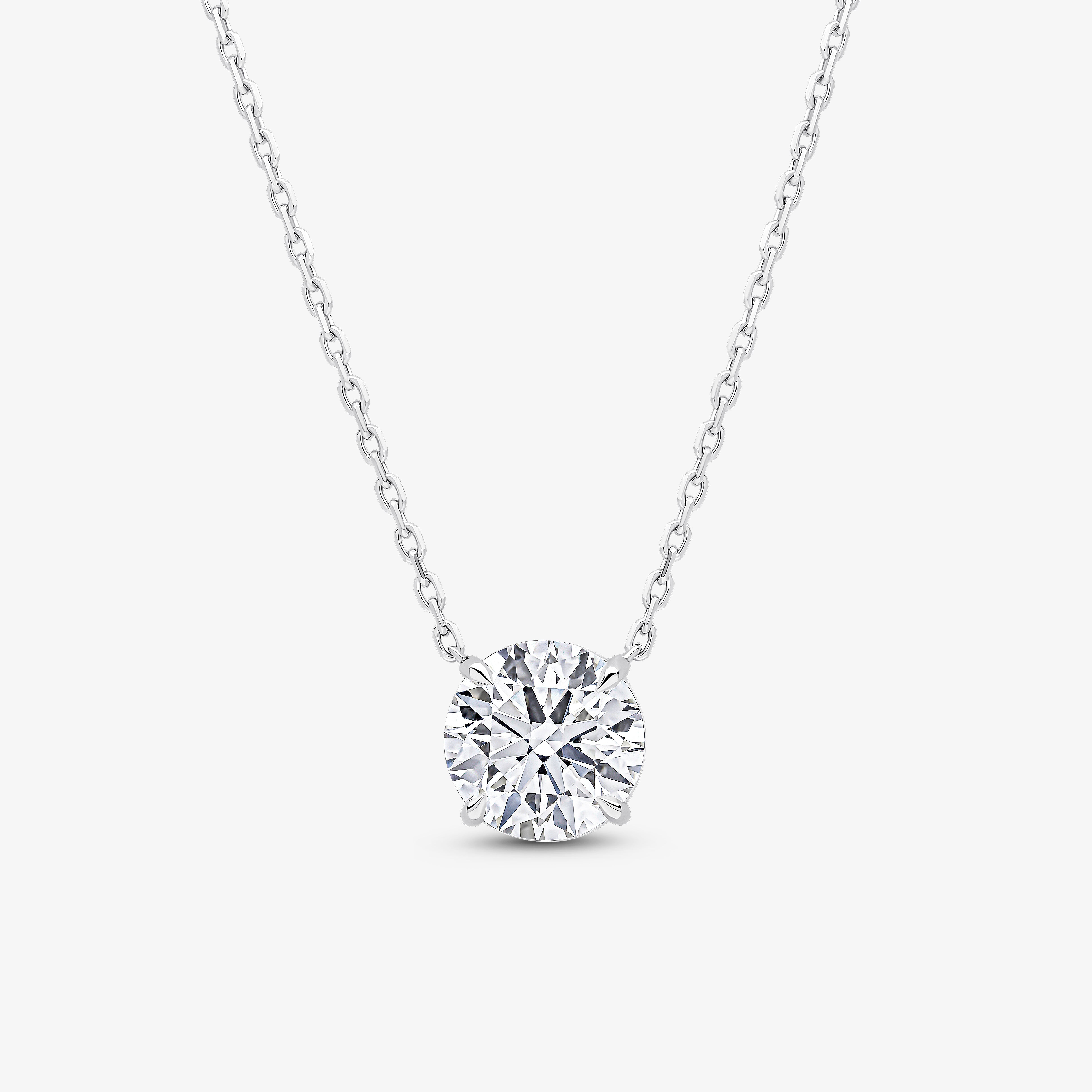 Round Brilliant Cut Prong Set Pendant