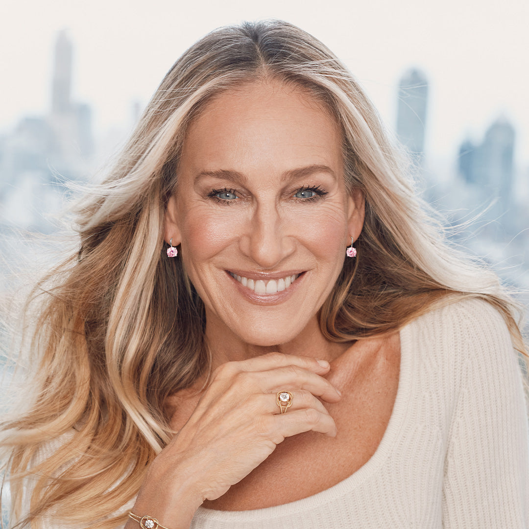 Silhouette Pink Diamond Earrings