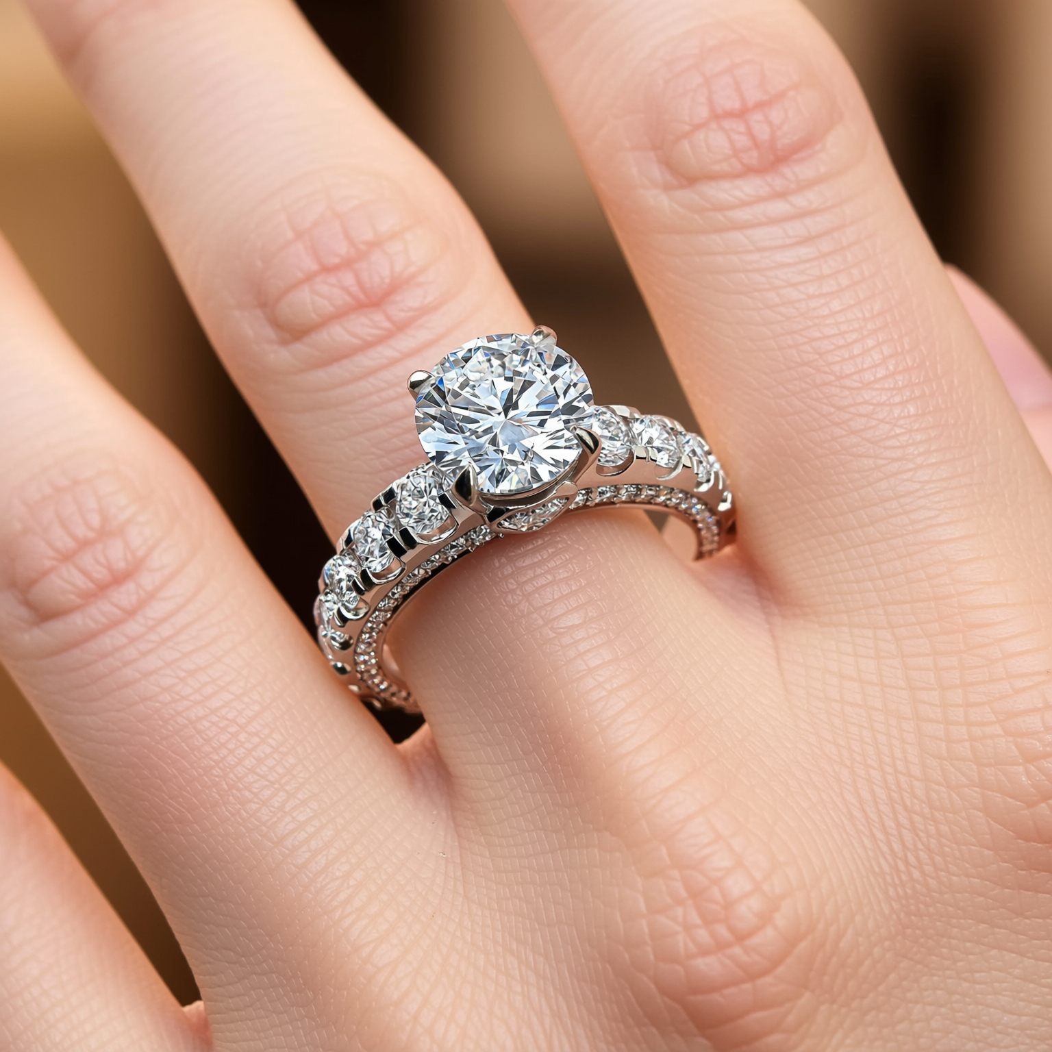 Secret Heart Round Brilliant Cut Ring