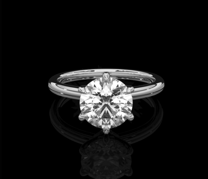 Round Solitaire Platinum Ring