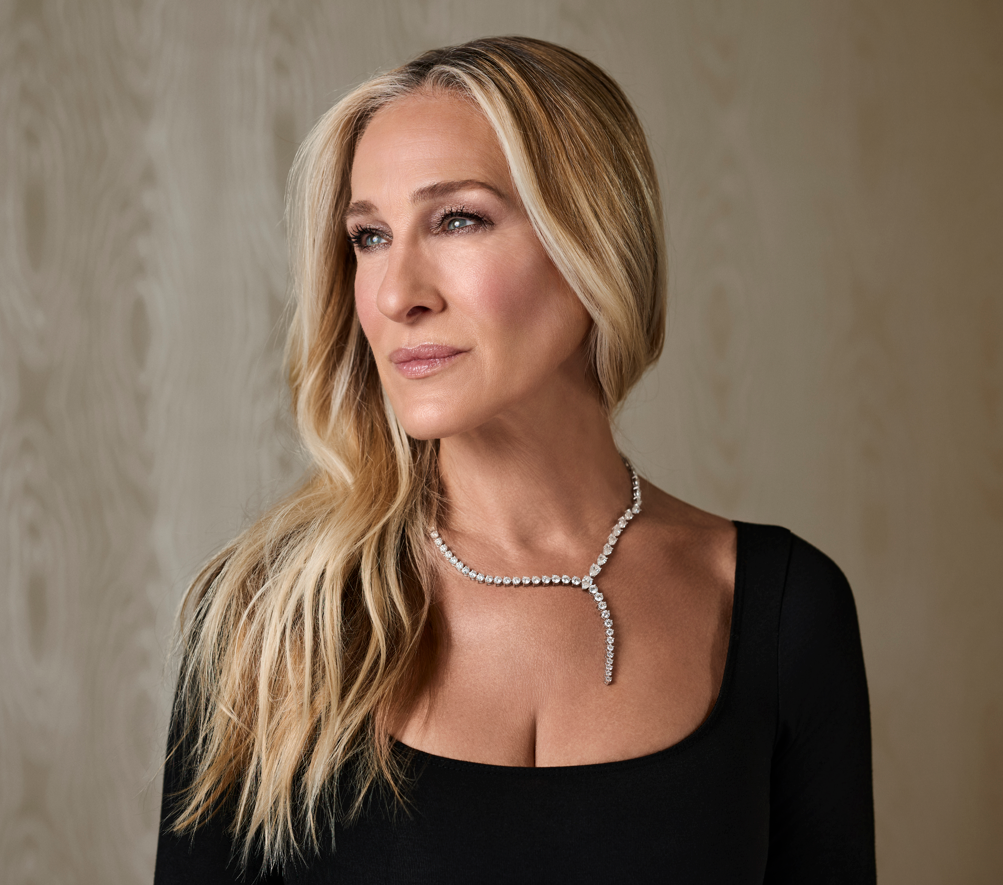 Pear and Round Brilliant Cut Lariat Necklace