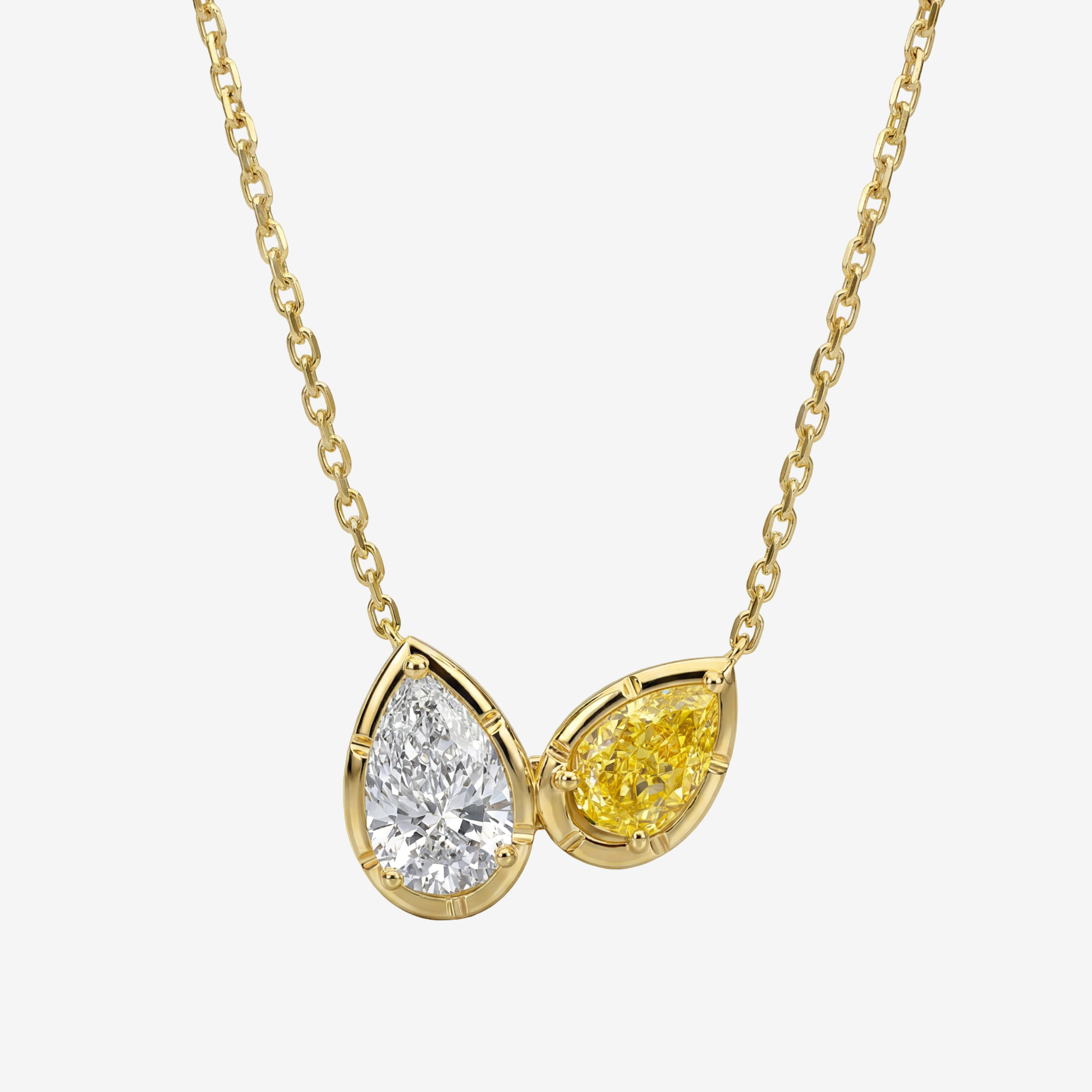 Madison Yellow & White Diamond Pendant