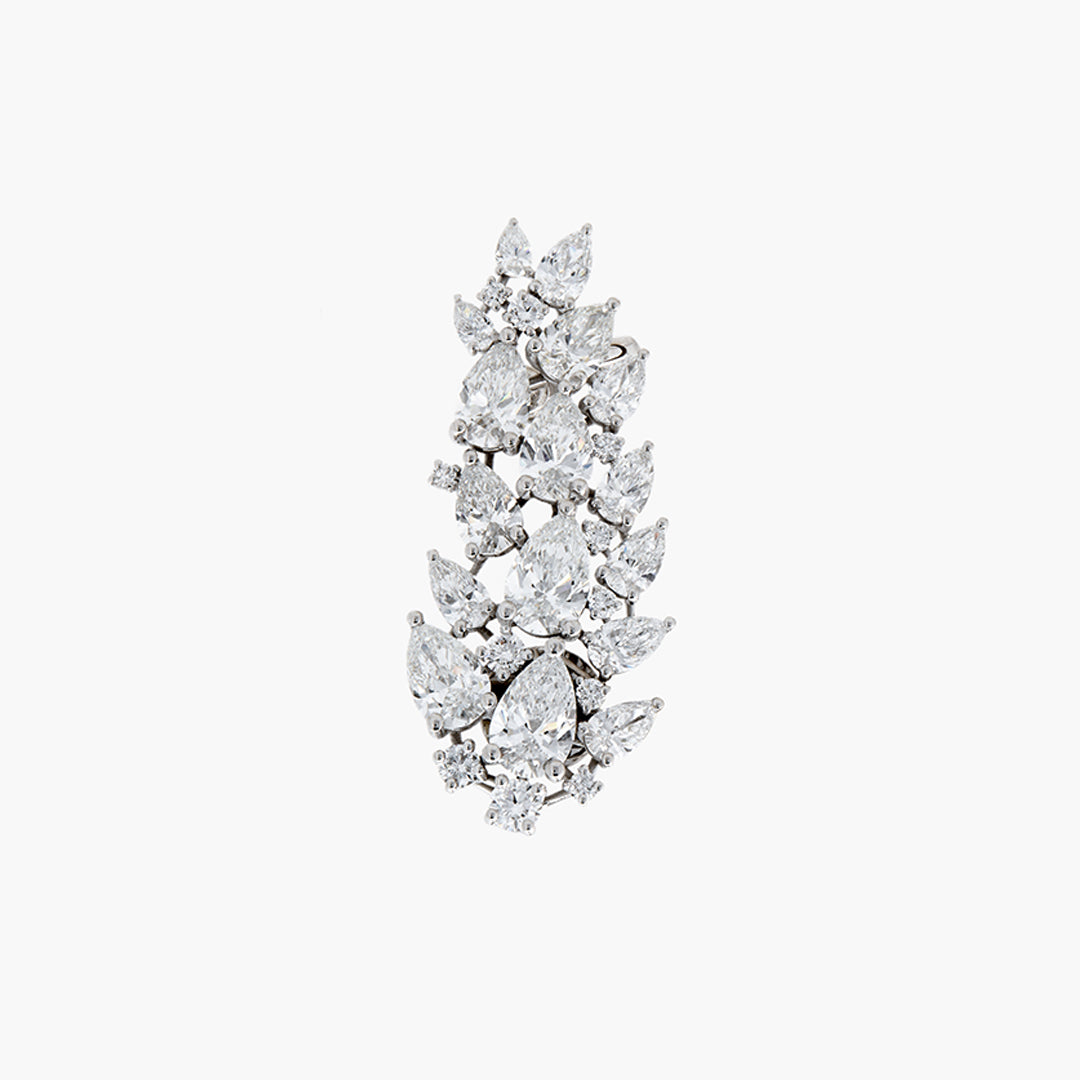 Diamond Leaf Brooch