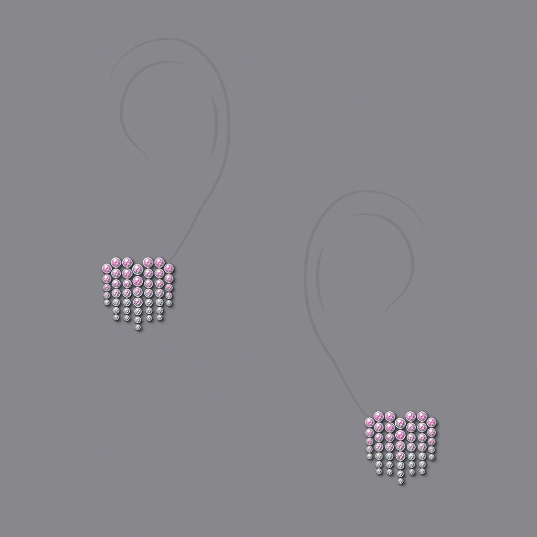 Pink Diamond Heart In Motion Earrings