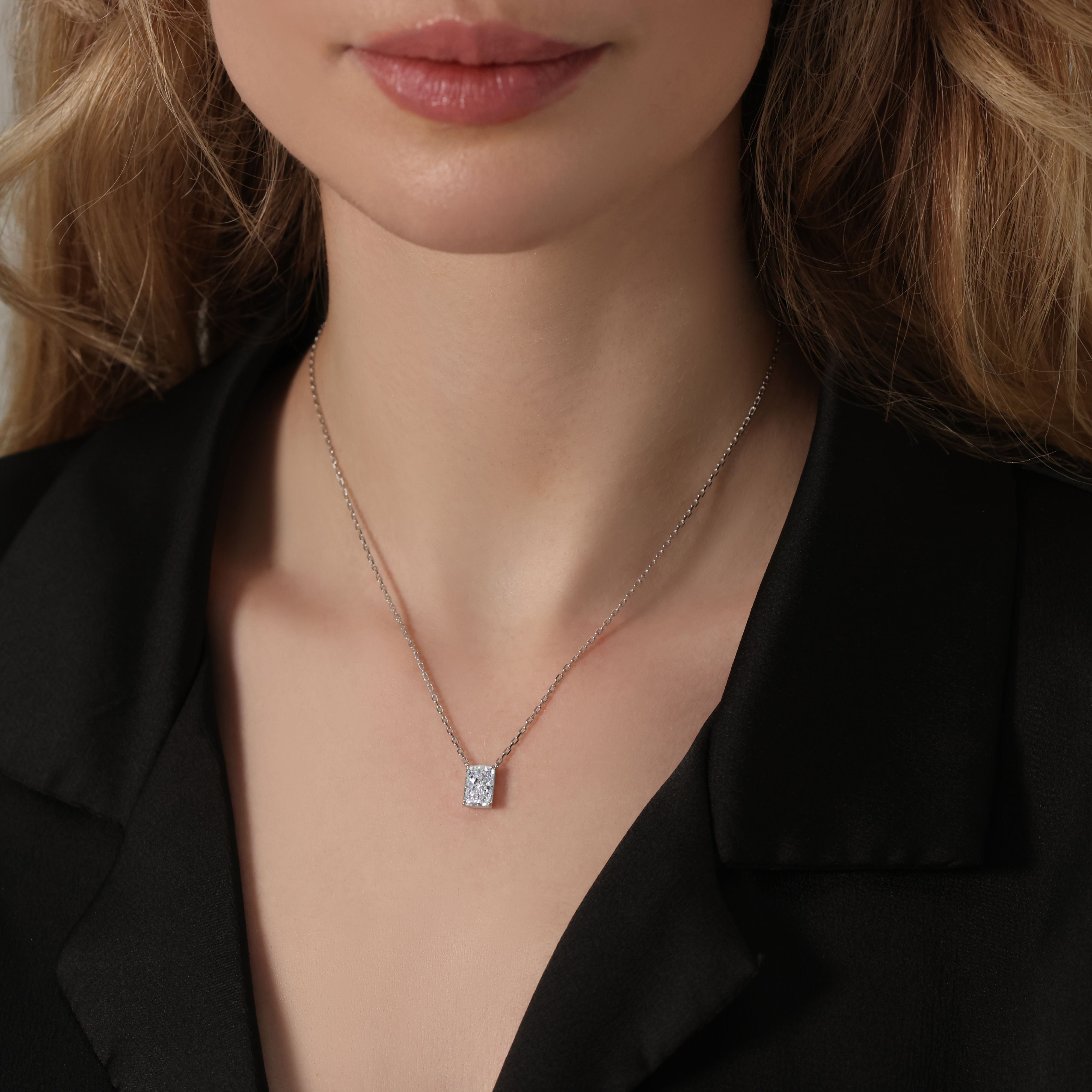 Radiant Cut Prong Set Pendant